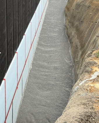 lightweight cellular concrete on a trench fill project in North Carolina